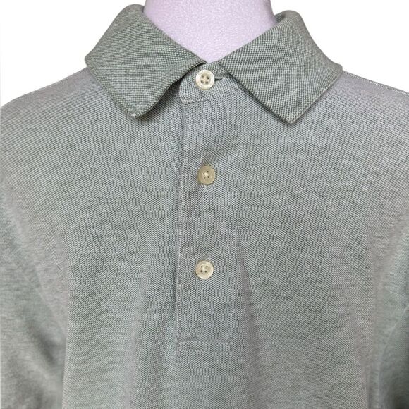 LL Bean Linen Cotton Blend Polo Shirt Men Size Medium Mint Green - Picture 4 of 7